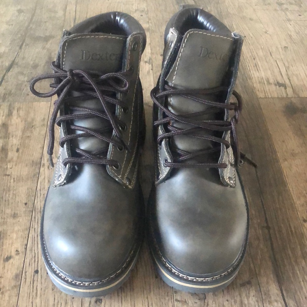Dexterity Men’s Brown ankle work boots waterproof skid/oil resistant size 9 1/2